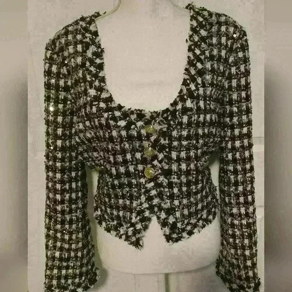 10 Crosby Derek Lam Tweed Jacket - Picture 1 of 15
